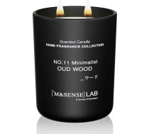 M&SENSE aromātiskās sveces stikla traukā Oud Wood - dabiska sojas vaska svece 470 g, degšanas laiks 110 stundas, dāvana sievietēm un vīriešiem, vienkāršs dizains, aromterapija mājām, vannas istabai, jogas relaksācijai, dabiska soja