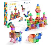 Cubixx – magnētiskie konstruktori bērniem no 3 gadu vecuma. Radoša mācību rotaļlieta 85 gabalu komplektā, magnētiska konstruktora rotaļlieta meitenēm un zēniem, Montessori STEM rotaļlieta.