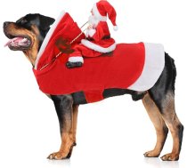 Suņu Ziemassvētku kostīms, Santa Riding apģērbs, suņu kostīms, suņu džemperis, Ziemassvētku sarkans maziem, vidējiem un lieliem suņiem, kaķiem, 3XL