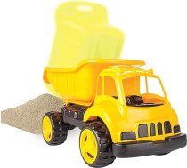 Jamara 460269 460269-Smilšu kastes automašīna Dump Truck XL Yellow – aptuvenā celtspēja 40 kg, nolaižama kravas platforma, izturīgs plastmasas korpuss