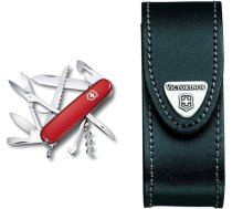 Victorinox Šveices armijas nazis Huntsman, Šveices armijas nazis un pagriežams klipsis jostas somiņai, kabatas nazis somiņai, nazis somiņai jostas somiņai, āda, melna