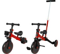 Lemodo tricikls sarkans ar stūres stieni - līdzsvara velosipēds, tricikls ar regulējamu augstumu mazuļiem vecumā no 1 līdz 5 gadiem, augošu bērnu transportlīdzeklis, mazuļu velosipēds izgatavots no metāla, izturīgs, maksimālā slodze 60 kg