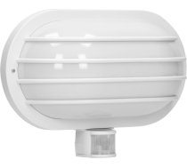 LASO, dārza gaismeklis ar 180° kustības sensoru, 1x60W, E27, IP44, plastmasas, balts