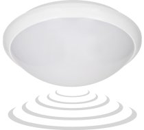 BREVA, apgaismojuma plafons ar mikroviļņu kustību detektoru, 60 W, E27, IP44, piena polikarbonāts