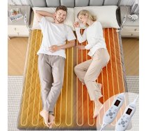 WOOMER elektriskais sildīšanas matrača pārvalks, tumši pelēks, 200 GSM samts, 5 slāņi, 10 siltuma iestatījumi, 12 stundu taimeris, 5,8 m kabelis, matračiem līdz 45 cm, mazgājams (tumši pelēks, 150 x 200 cm)