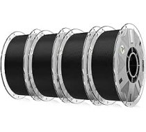 Creality PLA filaments, Hyper PLA RFID 3D printeru filaments - ātrdarbīgs 30-600 mm/s, 4 kg spole ar CFS atbalstu, saderīgs ar K2 Plus Combo vairumā 3D printeru, 4 melnas krāsas
