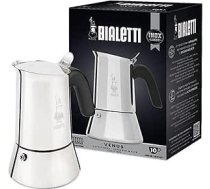 Bialetti Venus Espresso kafijas automāts ar indukcijas plīti, nerūsējošais tērauds, piemērots visiem plīts tipiem, 10 tasītes, 460 ml, alumīnija, sudraba krāsā