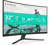 Philips Evnia 32M2C3500L - 32 collu QHD izliekts spēļu monitors, 180 Hz, 0,5 ms, FreeSync Premium, HDR10 (2560 x 1440, 2 x HDMI, DisplayPort), tumši pelēks