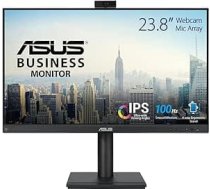 ASUS Business BE249QFK - 24 collu Full HD monitors - 16:9 IPS panelis, 100 Hz, 1920x1080 - EPEAT Gold, ergonomisks, šarnīrveida, tīmekļa kamera, mikrofons - DP, HDMI, D-Sub - bez rāmja, Mini PC stiprinājums, skaļrunis
