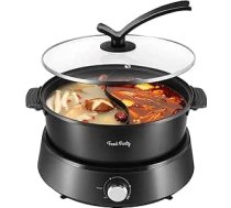 Food Party Hot Pot Electric 4L Atjaunināts Hotpot Pot Double Sided Separable Hotpot Electric Pot 220V 1350W Ķīniešu Electric Hot Pot Fondue Fire Pot