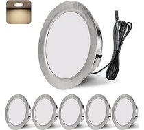 LED iebūvēts starmešu apgaismojums 12 V 4000 K neitrāli balta neitrāli balta LED starmešu apgaismojums 3 W iebūvēti starmeši 55-58 mm caurumu izmērs iebūvēti gaismas karavānu virtuves skapji alumīnija niķeļa komplekts 6 gab.