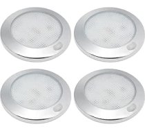 Sapņu apgaismojums 12 V LED lampa ar regulējamu apgaismojumu autofurgonam Karavanam RV Camper Plakana griestu gaisma ar slēdzi IP44 3000 K Silti balta 2,4 W 150 LM 76 mm apaļu lampu komplekts 4 gab.