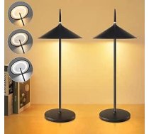 Galda lampa Bezvadu nakts lampas akumulators - 2 LED galda lampu komplekts 1800 mhA uzlādējams ar pieskārienu, aptumšojams, melns, moderns āra galda lampas IP44 ūdensizturīgs USB balkonam, dārza dārza ēdamgaldam