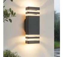 JNR āra sienas lampas IP54 ūdensizturīgs LED sienas lampas āra lampas sienas 5 W GU10 3000 K silti balta spuldze, āra lampas sienas LED āra apgaismojums, antracīta pelēks