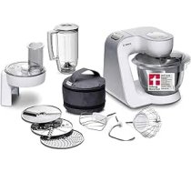 Bosch MUM5 MUM58L20 CreationLine virtuves kombains, universāls, liela nerūsējošā tērauda bļoda (3,9 l), nepārtraukts smalcinātājs, 3 šķēles, mikseris, 1000 W, sarkans/sudrabots