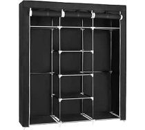 Songmics audekla drēbju skapis drēbju pakarināmo drēbju skapji melni 175 x 150 x 45cm RYG12B
