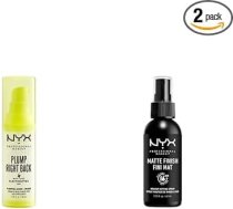 NYX Professional grima uzklāšanas aerosola komplekts, matēts finišs, 60 ml + NYX Professional grima pamatne un serums sejai, atjaunojošs, 30 ml