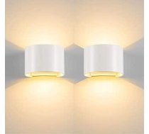 LED sienas gaisma iekštelpās ārā Silti balta ar regulējamu gaismas leņķi 12 W IP65 Ūdensizturīgs uz augšu uz leju 2700 K