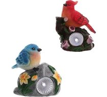 2 Stück Solar Gartenleuchten in Vogelform aus Kunstharz Solarbetriebene Außenleuchten für Garten Dekoration Warmweißes Licht