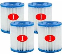 Bestway baseina filtra kasetnes izmērs 1, filtra kasetne piepūšamajam peldbaseinam, 3,1 x 3,5 collas, viegli nomaināma filtra kasetne Bestway I tipa baseinam (4 gab.)