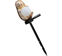 HOMSFOU Solar Gartenleuchte Igel mit Bodeneinsatz LED Solar Bodenleuchte aus Langlebigem Harz Mehrfarbiges Licht für Garten Terrasse und Rasen Kabellos und Wetterfest