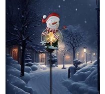 Saules enerģija Santa Garden Stake Lamp Metal Weatherproof LED Light āra Ziemassvētku dekorēšanai dārzā, pagalmā un piebraucamajā ceļā