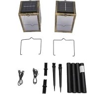 Marhynchus Solarlaternen für den Außenbereich, 2 Stück, Vintage-3D-Sternenlichtlampe für Hof, Gartendekoration, Hängende Pfahllichter mit Blinkmodus, Geeignet für Gehwege, Terrassen, Gärten