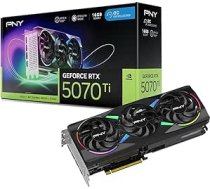 PNY GeForce RTX 5070Ti 16GB ARGB OC Triple Fan Grafiskā karte DLSS 4