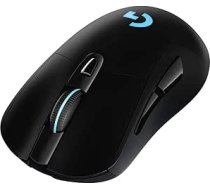 Logitech G703 LIGHT SPEED bezvadu spēļu pele ar HERO 16000 dpi sensoru, bezvadu savienojums, LIGHTSYNC RGB, saderīga ar POWERPLAY, mazs svars 95 g, melna - ES iepakojums