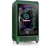 Thermaltake The Tower 200 Racing Green/Dark Green Mini-ITX vertikālā vitrīna ar rūdītu stiklu 2 x CT140 Iepriekš uzstādīts 280 mm AIO Atbalsta GPU līdz 380 mm