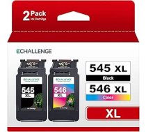 ECHALLENGE PG-545XL CL-546XL priekš Canon printeru kasetnes 545 546 XL Multipack kasetnes TR4550 kasetnēm PIXMA MX495 TS3150 TR4551 MX490 MG3050 TS3350 MG2950 MG2550S TS3151 TR4500(1 melns, 1