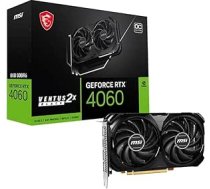 MSI GeForce RTX 4060 Ventus 2X Black 8G OC Grafiskā karte -NVIDIA RTX 4060, 8 GB GDDR6 atmiņas, 17 Gbps, PCIe 4.0, DLSS3