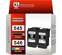 ANKINK Savietojama tintes kasetne, kas paredzēta Canon PG 545XL CL 546XL PG545 CL546 kasetnei 545 546 XL, kas paredzēta MG2450 MG2550 MG2950 MG2550s TR4550 TR4551 TR4650 TS3350, melna krāsa, 2 iepakojumi