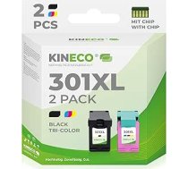 Kineco 301XL multipakete (melna + krāsaina) - HP 301/301 XL kasetņu aizstājējs HP Envy 4500/5530/5534/4504, DeskJet 2540/1510/2544/2549, OfficeJet 4630/4632/2620/2622, OfficeJet 4630/4632/2620/2622 - augsta izšķirtspēja