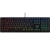 CHERRY G80-3000N RGB mehāniskā spēļu tastatūra ar RGB apgaismojumu, UK izkārtojums (QWERTY), vadu Original MX Silent RED slēdži, melna