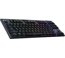 Logitech G915 LIGHT SPEED TKL bezvadu mehāniskā spēļu klaviatūra bez ciparu tastatūras, reljefa GL pogu slēdzis ar zemu profilu, franču AZERTY izkārtojums, Carbon