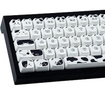 Hyekic PBT taustiņu vāciņi 135 taustiņi melnā un baltā krāsā Cat Cute Cat Shape Dye Sublimation Mao Profile Custom Keycaps for Cherry Gateron MX Switches Mechanical Keyboards