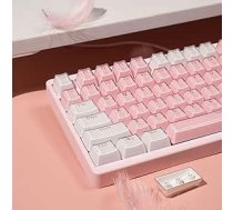 Mintcaps Keycaps - 123 taustiņi Crystal Pink Translucent Custom Keyboard Keycap OEM Profile Cute Keycaps for 60/65/75/100 Cherry Gateron Mx Mechanical