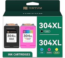 JINTUM 304 XL Multipack 304XL printeru kasetņu komplekts 304XL, kas paredzēti HP 304xl kasetņu nomaiņai HP DeskJet Envy 5000 5030 5010 5020 5032 5020, HP Deskjet 3750 2630 2620 2622 3720 3730 (krāsa melna)