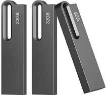 3 USB zibatmiņas 32 GB 2.0 USB zibatmiņas disku komplekts Memory Stick High Speed Sticks Metal Waterproof Memory Flash Drive iOS Android mobilajam tālrunim Linux Pad Laptop Black