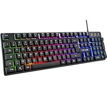 G-Lab Keyz Caesium Gaming Keyboard QWERTY tastatūra ar daudzkrāsainu aizmugurgaismotu spēļu tastatūru 19 Anti-Ghosting taustiņi Semi Mechanical Silent priekš PC PS4 PS5 Xbox