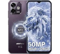 Ulefone Note 16Pro viedtālrunis bez līguma, 50MP + 8MP viedtālrunis, 16GB + 128GB Octa Core mobilais tālrunis, 6,52 collu HD+ 4G Dual SIM mobilais tālrunis, NFC/Face ID/Fingerprint/GPS/OTG, violets