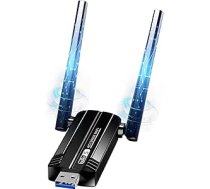 WLAN karte datoram - Wi-Fi adapteris 1300Mbps Dual Band 2.4GHz/5.8GHz USB 3.0 WLAN adapteris datoram ar 2 x 5dBi antenu PC/Laptop, saderīgs ar Windows 11/10/8/7/Vista/XP, Mac OS 10.9-10.15