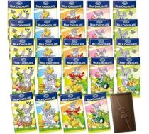 25 x 15 g OYOY Lieldienu šokolādes batoniņu komplekts, 375 g piena šokolādes batoniņi Lieldienu dizainā ar OYOY uzlīmi, Lieldienu dāvanas bērniem un pieaugušajiem, saldumi Lieldienu grozā, Lieldienu ligzdas šokolāde