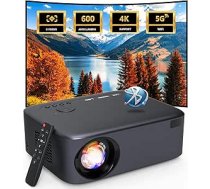 Electric Focus/Keystone: 4K viedo projektoru atbalstīts, 26000L projektors WiFi Bluetooth ar integrētiem skaļruņiem, AKATUO 300 collu mājas kinozāles griestu projektors viedtālrunim/HDMI/USB/TV Stick