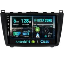 SXAUTO Android 15-6G+128G - IPS auto radio priekš Mazda 6 Rui Wing (2007-2012) - Bezvadu Carplay/Android Car/DSP - Kamera + MIC - DAB stūres vadības pults Dual Band WiFi Fast Boot 360-Cam - 2 DIN 9