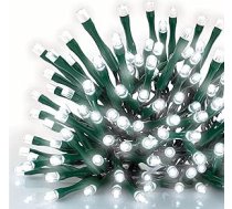 EMOS LED pasaku gaisma auksti balta iekštelpām un ārpus telpām, 4 m gara IP44 Ziemassvētku pasaku gaisma ar 40 LED diodēm + 5 m kabelis un barošanas bloks, 8 režīmi un 6 stundu taimera funkcija, svinībām, Ziemassvētkiem