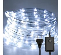 30 m 720 LED gaismas diodes, 30 m 720 LED gaismas caurule, āra ūdensizturīga LED caurule ar taimeri un 8 režīmu gaismas cauruli, paredzēta āra iekštelpu svinībām, kāzu svinībām, Ziemassvētku dekoratīvajam apgaismojumam (vēsā baltā krās
