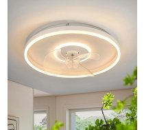 LED griestu ventilators ar apgaismojumu 40 cm Balts kluss ventilators Griestu gaisma Dimmable ar tālvadības pulti 6 ātrumu taimeris Lampa ar ventilatoru 45 W Griestu ventilatori guļamistabai Dzīvojamā istaba