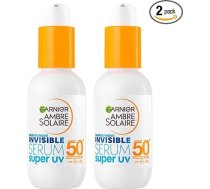 Garnier Ambre Solaire Invisible sejas serums SPF 50+ Augsta aizsardzība pret saules stariem UVA UVB Keramīds Pilsētas piesārņojums - 2 x 30 ml